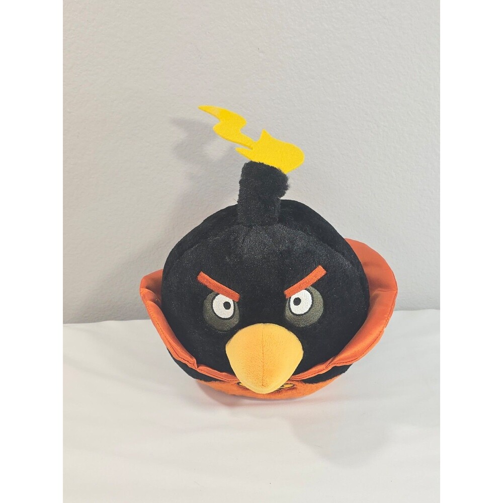 Good Stuff Toys Angry Birds Space Bomb Bird 7" Plush Black Orange 2010 NO SOUND